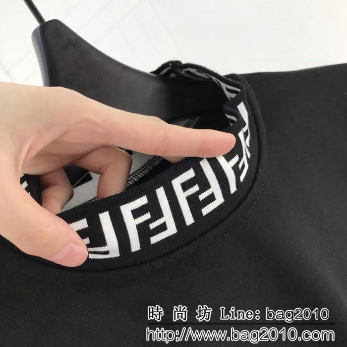 FENDI芬迪 19FW秋冬新款 FF織帶拼接小高領衛衣 最火爆FF系列 情侶款 ydi1198